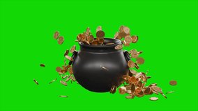 Animated Gold Coins With Pot on Green Screen - Powered by Shutterstock - Get 15% off with code: PIKWIZARD15