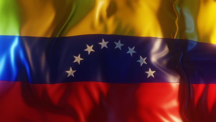 Venezuela Flag Frontal Close up View 3D Render