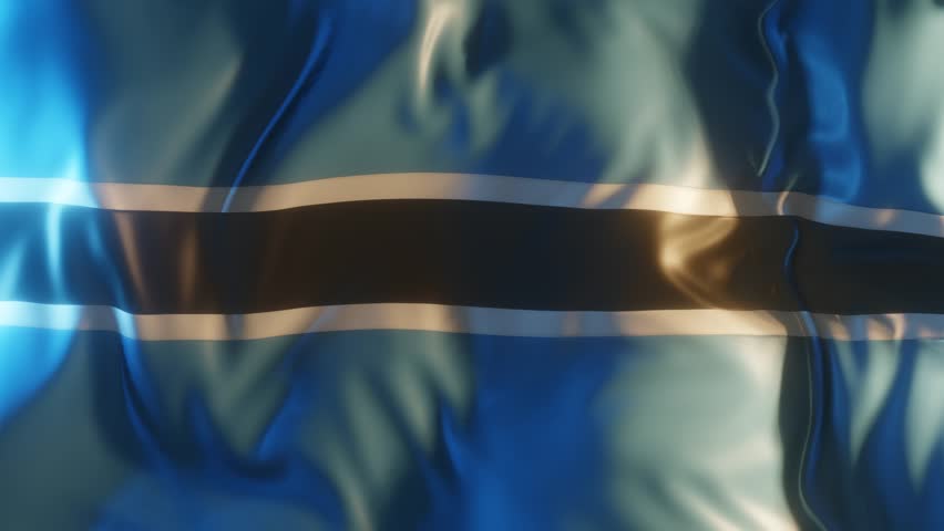 Botswana Flag Frontal Close up View 3D Render