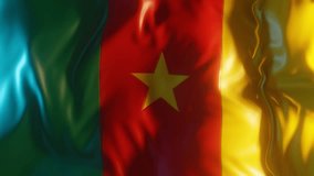Cameroon Flag Frontal Close up View 3D Render - Powered by Shutterstock - Get 15% off with code: PIKWIZARD15