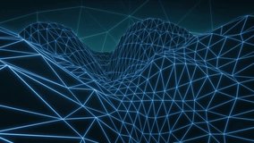 Futuristic Wireframe Camera Flight Over Low Poly Terrain, Looping 3D Animation of a Sci-Fi Polygonal Landscape With Glowing Grid Mountains
 - Powered by Shutterstock - Get 15% off with code: PIKWIZARD15