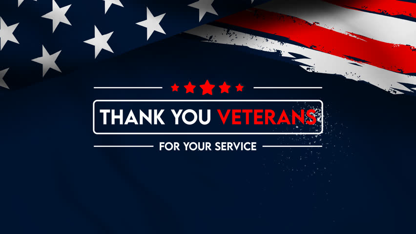  thank you veterans for your service text animation , 4k video