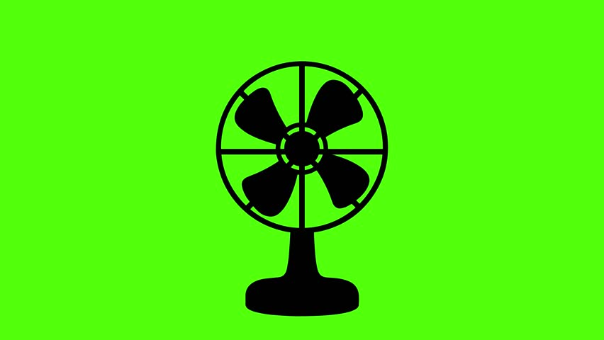 Rotary Table Fan Silhouette Animation Green Screen 4K Motion Graphic.