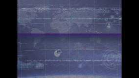 Horizontal scanline drifting upward causing dotted map glitching and illustrating data monitoring. Technology, data visualization, digital interface, cyber security, network, information graphic, - Powered by Shutterstock - Get 15% off with code: PIKWIZARD15