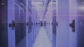 On start social media icons drifting into rack corridor visualizing data flow before dispersing. Technology, data, digital, networking, futuristic, innovation, information - Powered by Shutterstock - Get 15% off with code: PIKWIZARD15