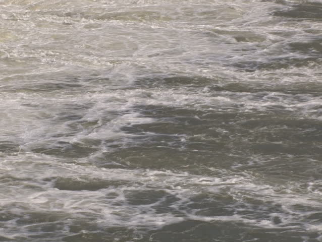 A close-up of the wake created by a dam on the Ohio River.