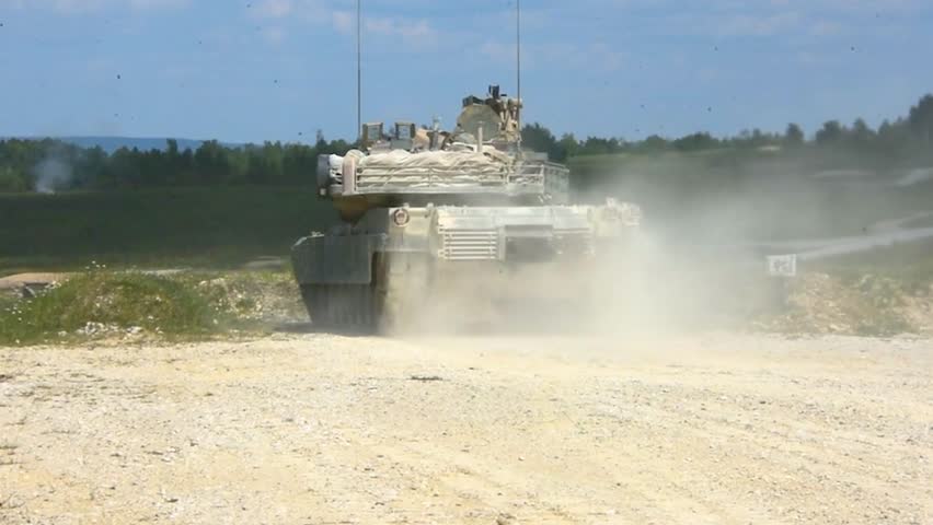 American Abrams Tank Combat Training At The United Army Center