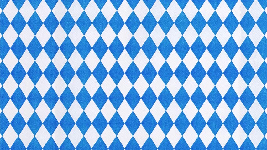 Glitch Oktoberfest-themed background decoration with Bavarian flag pattern (blue white diamonds). Ideal for event invitations, party flyers 