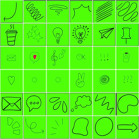 50+ Hand-Drawn Doodle Animation Elements Pack | Transparent Green Screen Effects for Editing and Motion Design