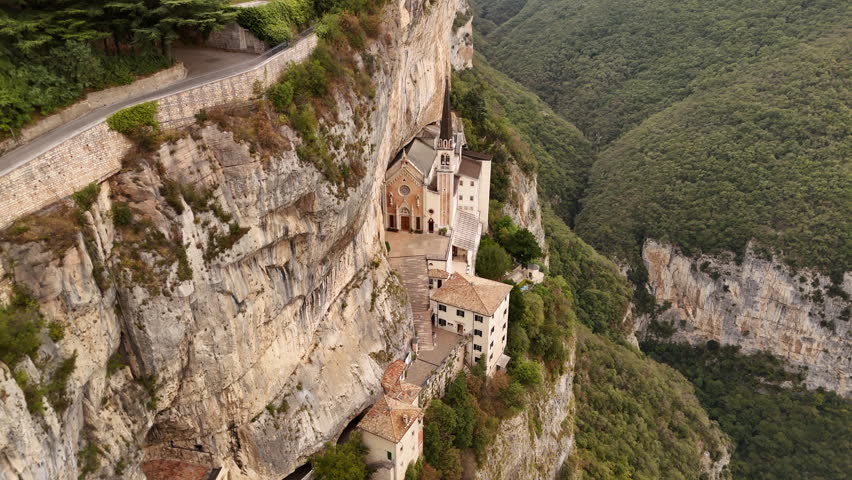 Sanctuary of Madonna della Corona: suspended between heaven and earth, where faith meets the majesty of nature. 18 October 2024, Italy 