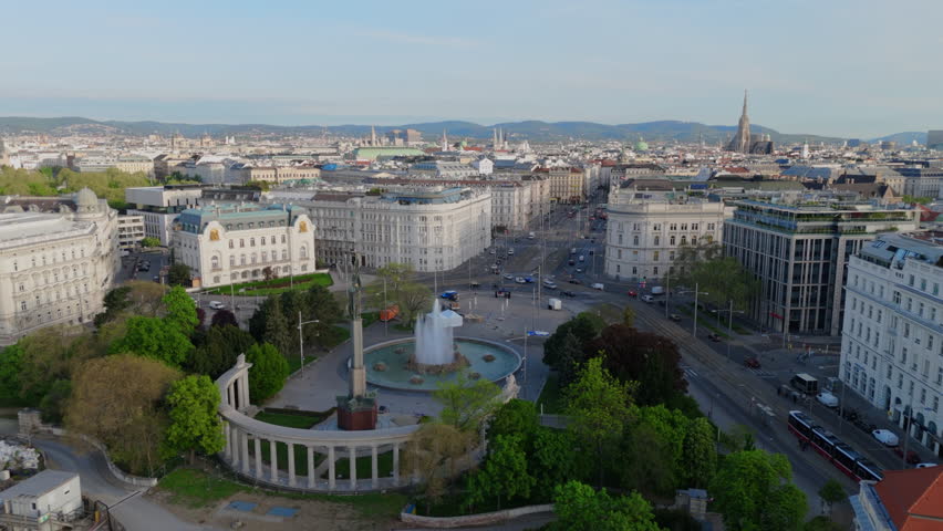 Vienna 04.25.2025. stunning aerial views of Vienna, rich in culture with impressive architecture, lovely parks, and vibrant streets near the beautiful Danube River for an unforgettable experience