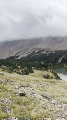Heart Lake, Colorado, 4K, HDR, UHD, fog, mist, foggy, misty, lake, mountain lake, alpine lake, mountains, nature, landscape, forest, pine trees, water, reflection, moody, cinematic, dramatic, cloudy
