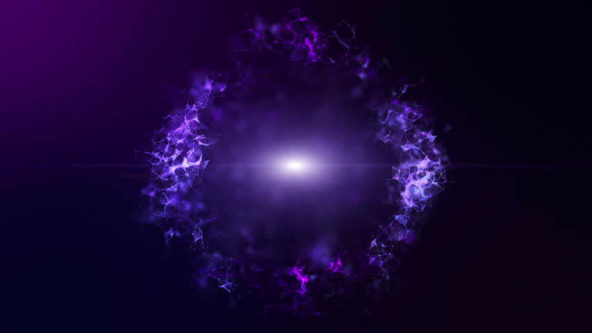 Abstract glow circle, blue plexus energy ring.
