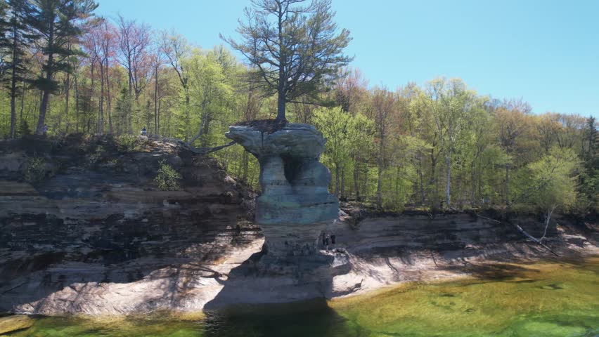 Beautiful Landscape at Pictured Rocks National Lakeshore Michigan, Lake Superior 