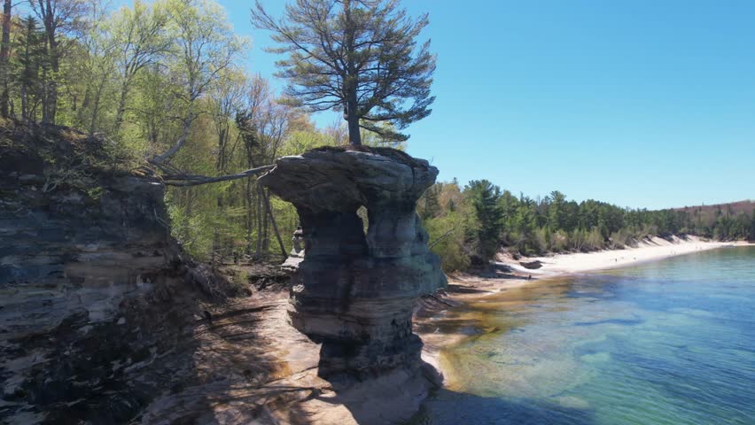 Beautiful Landscape at Pictured Rocks National Lakeshore Michigan, Lake Superior 