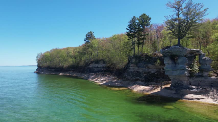 Beautiful Landscape at Pictured Rocks National Lakeshore Michigan, Lake Superior 