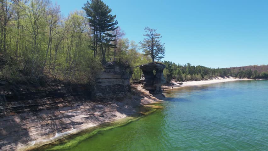 Beautiful Landscape at Pictured Rocks National Lakeshore Michigan, Lake Superior 