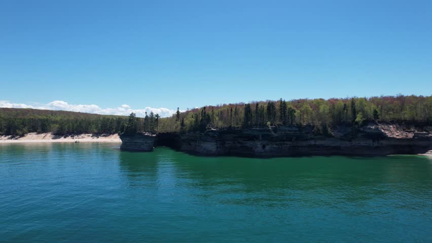 Beautiful Landscape at Pictured Rocks National Lakeshore Michigan, Lake Superior 