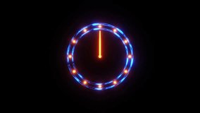 Neon Clock with Spinning Second Hand in Seamless Loop Futuristic Animation - Powered by Shutterstock - Get 15% off with code: PIKWIZARD15