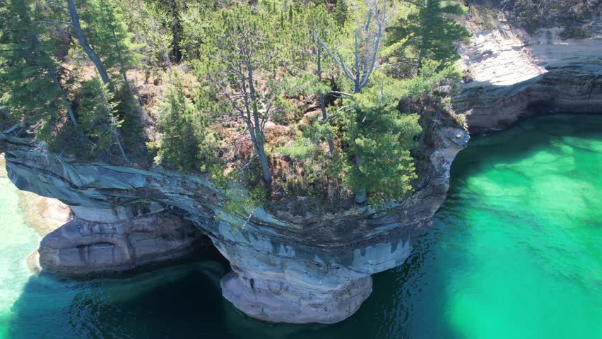 Beautiful Landscape at Pictured Rocks National Lakeshore Michigan, Lake Superior 