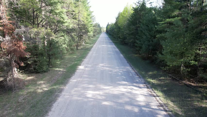 Gravel dirt road somewhere in north Michigan