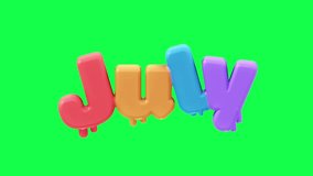 4K 3D animation of the text hello july on a green screen background, perfect for summer content, seasonal greetings, digital promotions, and festive media projects. - Powered by Shutterstock - Get 15% off with code: PIKWIZARD15
