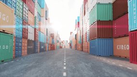 USA import export. Cargo shipping container with flag of United States in a port. 3d animation. 3D Illustration - Powered by Shutterstock - Get 15% off with code: PIKWIZARD15