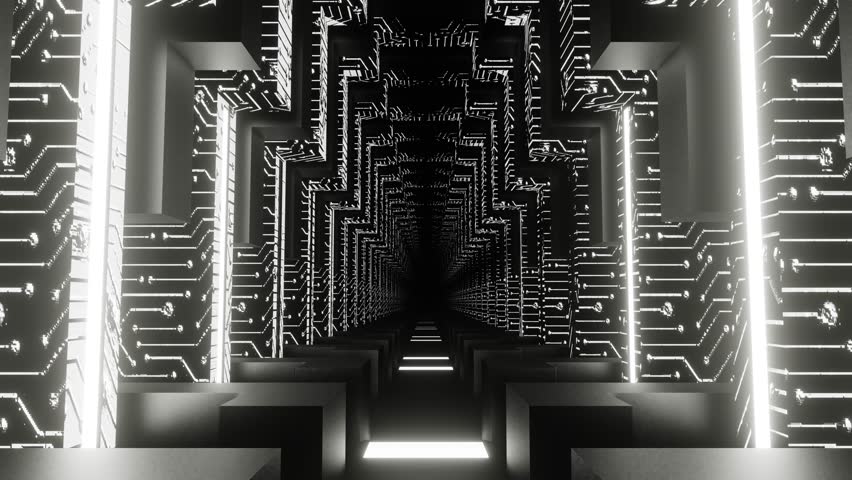 White Chip Shapes Indoors Background VJ Loop in 4K