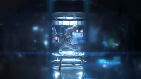 A cutting-edge female cyborg or android, connected to advanced machinery in a futuristic lab, slowly rises to life. Symbolizes artificial intelligence, robotics, and the dawn of a cybernetic era. - Powered by Shutterstock - Get 15% off with code: PIKWIZARD15