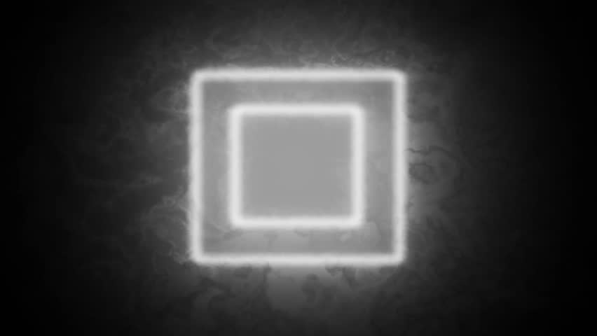 moving animation of a square frame that lights up like a sword saber. rotating glowing box background
