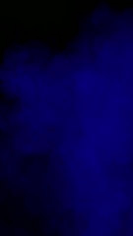 Blue smoke cloud on black background