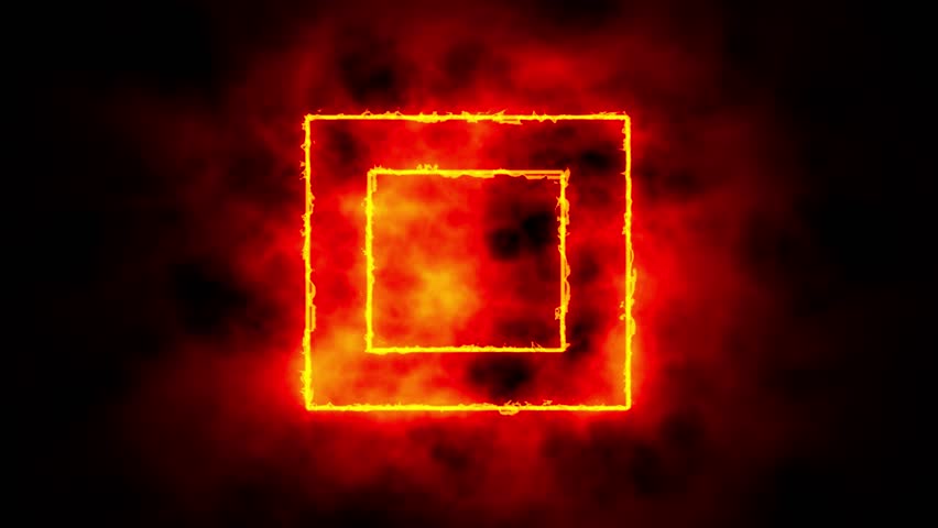 moving animation of a square frame that lights up like a sword saber. rotating glowing box background

