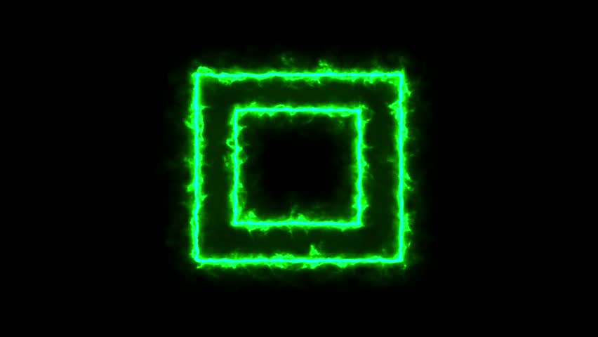 moving animation of a square frame that lights up like a sword saber. rotating glowing box background
