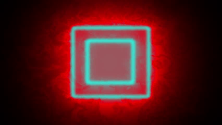 moving animation of a square frame that lights up like a sword saber. rotating glowing box background
