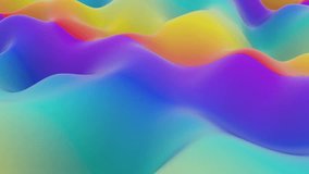 Colorful abstract landscape of smooth undulating hills in rainbow hues. Dreamy, playful, and vibrant motion background for creative projects - Powered by Shutterstock - Get 15% off with code: PIKWIZARD15