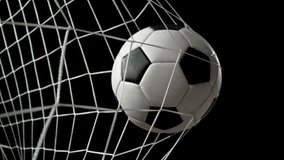 Super Slow Motion Soccer Ball Hitting Goal Net Isolated on Black Background, 1000fps. - Powered by Shutterstock - Get 15% off with code: PIKWIZARD15