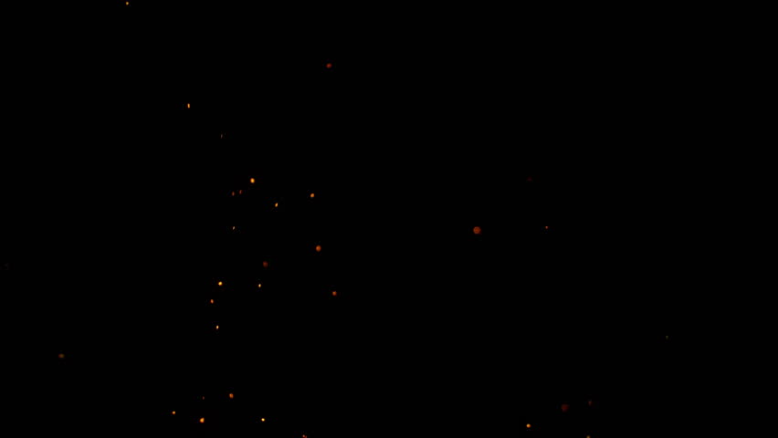 Super Slow Motion Shot of Real Fire Sparks Isolated on Black Background at 1000fps.