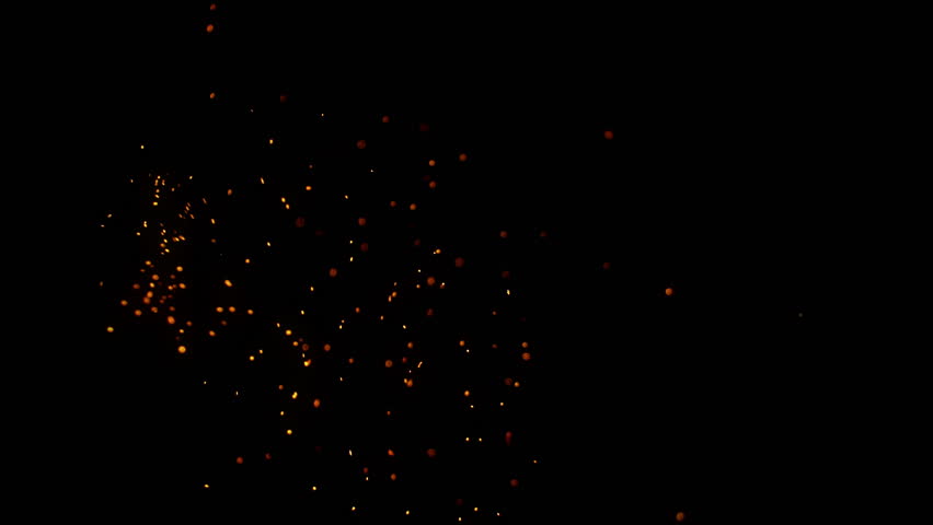 Super Slow Motion Shot of Real Fire Sparks Isolated on Black Background at 1000fps.