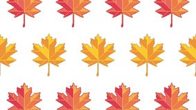 Autumn maple leaves pattern scrolling animation. Pixel art style seamless loop animated video. - Powered by Shutterstock - Get 15% off with code: PIKWIZARD15