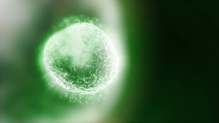 Study of cell division through a microscope. Abstract animation of cells for any medical, technological and similar projects.
