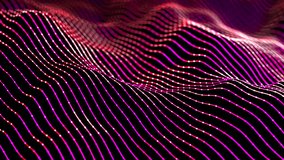 3D waves with glowing dots flowing through virtual space. Digital technology concepts: digital data flow, neural networks or communication systems. Seamless loop 4K video of digital information waves - Powered by Shutterstock - Get 15% off with code: PIKWIZARD15