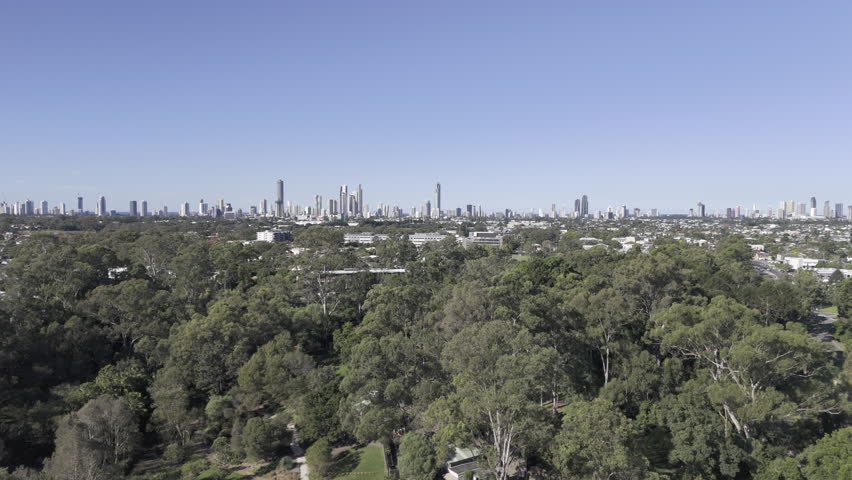 Aerial View Of Surfers Paradise.Broadbeach Gold Coast Iconic Skyline Skyscrapers Towers.Australia High Rise Residential Cityscape Architecture Qld Coastline