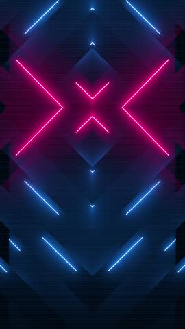 Sleek stylish tech background with glowing pink and blue neon light beams and textured diagonal shapes. Full HD and looping vertical abstract technology animation.