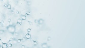 3d Abstract shiny glass molecule structures motion background. Cosmetic collagen serum, essence oil, vitamin, hyaluronic acid for skin care. Healthcare concept loop animation - Powered by Shutterstock - Get 15% off with code: PIKWIZARD15