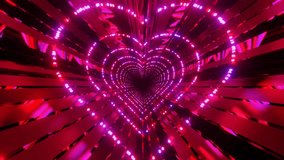 An abstract illustration background of an infinite heart-shaped tunnel with glowing neon lights - Powered by Shutterstock - Get 15% off with code: PIKWIZARD15