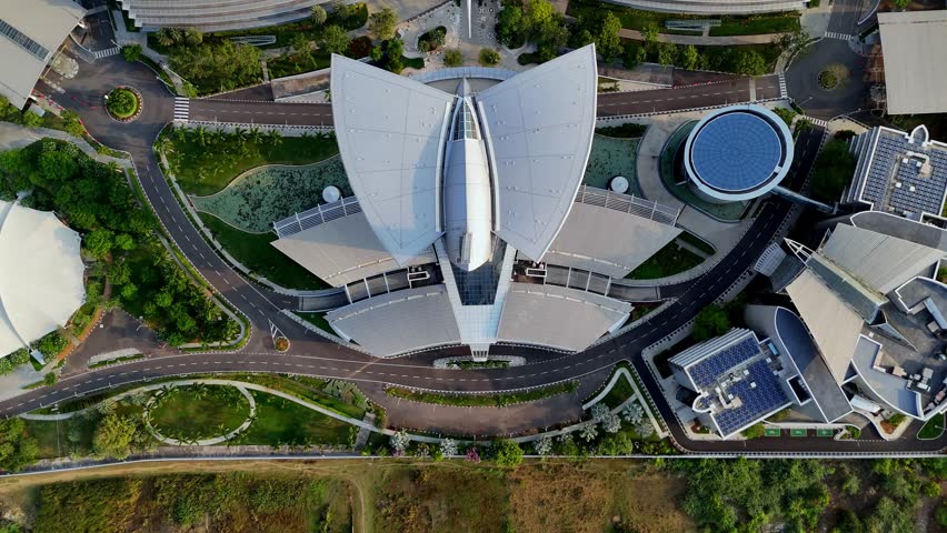 Aerial video of largest IT facility in all Asian regions. Intelligently designed and developed in an eco-friendly manner, this innovative design is an environmentally energy-efficient buildings.