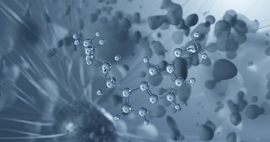 5-MeO-DMT rotating molecular 3d structure ball-and-stick model, looped video o-methyl-bufotenin
