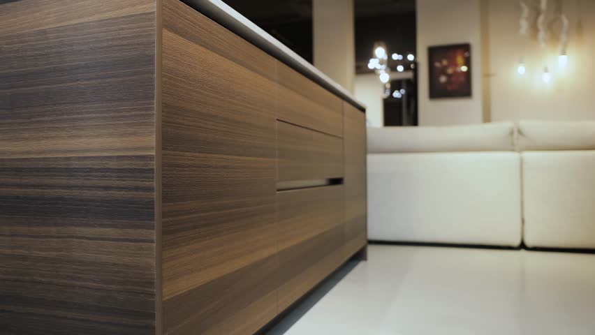 Kitchen Wooden Cabinet Design featuring Elegant Finishes that inspire. Stylish interior of the Kitchen-living room