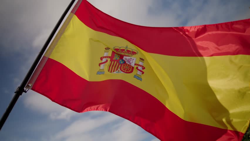 National Flag of Spain Flag Blowing In The Wind, la Rojigualda