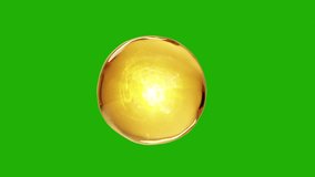 Gold Serum Drop.Transparency Liquid element isolated on green background. Skincare, beauty, cosmetics, 3d animation. 4K resolution. - Powered by Shutterstock - Get 15% off with code: PIKWIZARD15